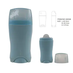 Vente en gros d'emballage contenant de déodorant en bâton de forme ovale en plastique PP de couleur personnalisée avec remplissage par le fond vide pour OEM ODM
