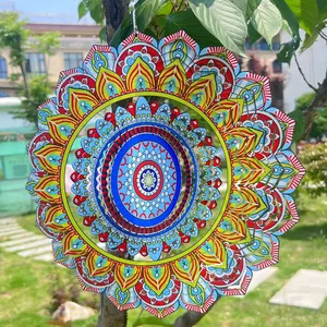 3D Rotating Stainless Steel Wind Rotator Color Wind Chime Indoor And Outdoor Garden Decoration Crafts Metal Decorations