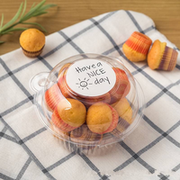 Boîte d'emballage individuelle transparente en plastique PET en forme de tête d'ours pour cupcakes, gâteaux, desserts et muffins