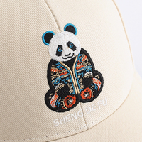Gorra de Béisbol Unisex de Alta Calidad, 6 Paneles, con Bordado Luminoso de Panda, 100% Algodón, Estilo Deportivo y Urbano, Casual
