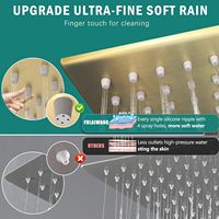Système de Douche Double à Plafond 10 Pouces avec Douchette Inclinable 6 Pouces et Vanne Thermostatique à 3 Voies avec Commandes à Bouton Poussoir