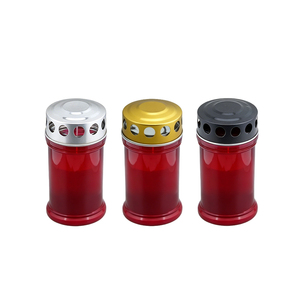 All-Weather Black Silver Red Lid Vigil Cemetery <b>Candle</b> Unscented White Pillar Spiritual <b>Candles</b> - Product Image 1