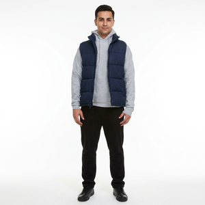 Gilet matelassé pour homme de haute qualité, personnalisé, respirant, à séchage rapide, confortable, à col montant, sans manches, en toile, style streetwear, pour l'hiver - Product Image 1