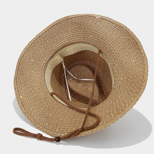 Chapeau de cowboy unisexe en feuilles de palmier, réglable 54-60cm, respirant, protection UV, pour l'été, la plage et l'extérieur, faible MOQ, support 2 pièces - Product Image 3