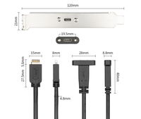 Adaptador USB3.2 Gen2 20Gbps Tipo-C/Tipo-E de 12cm con Soporte PCI-E para Panel Frontal de Placa Base de Computadora (Material de Aluminio)