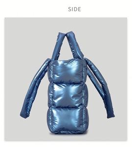 Sac fourre-tout matelassé simple pour femme, léger, grande capacité, tendance, avec doublure en polyester, sac à main d'hiver doux effet nuage - Product Image 4