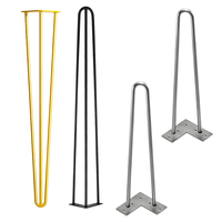 Pieds de table minimalistes en métal, style hairpin, 2 ou 3 tiges, pour table à manger