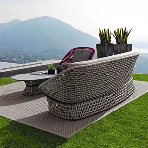 Muebles modernos de exterior, tela de madera, juego de sofá de jardín de ocio, impermeable para patio, piscina, Villa, Parque - Product Image 5