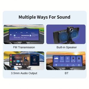 10.26 pouces HD sans fil CarPlay Android Auto Dash Cam 1080P GPS DSP Portable FM Transmetteur DVR - Product Image 6