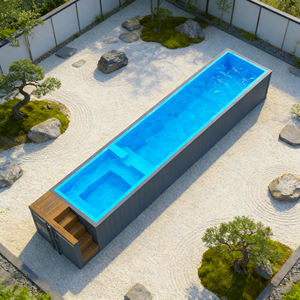 สระว่ายน้ำสำหรับครอบครัวกลางแจ้งอเนกประสงค์พร้อมสปาเหนือพื้นดินพร้อมปั๊มขนาดใหญ่ สระว่ายน้ำหรูหราครบชุด - Product Image 6