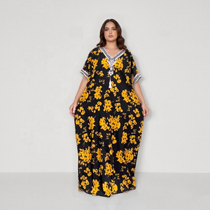 Abito musulmano nero Abaya Dubai nero di fabbrica allentato nuovo stile stile stile modesto abito Donna Musulmana abito <span class=keywords><strong>africano</strong></span> - Product Image 2