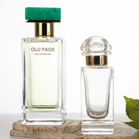 Vente Fancy Rectangular 30ml 50ml 100ml Flacon de parfum cosmétique en verre transparent épais avec bouchon de pulvérisation doré