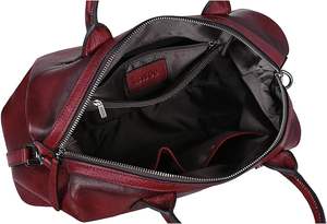 Red Royal Look Eco-Friendly Lichee Pattern Cross Body Tote Shoulder <b>Bag</b> for <b>Women</b> Made Genuine Leather Zipper Closure Custom - Product Image 6