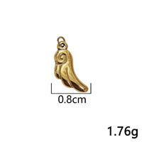 Pendentifs de mode personnalisés en acier inoxydable plaqué or 18 carats avec ailes, cœur et soleil pour la fabrication de bijoux