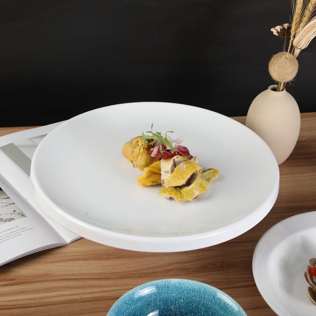Factory Sale Commercial Hotel Cafeteria Tall Dessert Plate Durable Detachable Melamine Plastic Display Plate for Cake for Party