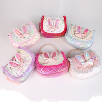 Lapin de Pâques Design Toddler Purse Girls Fashion Cute PU Plush Zipper Closure Crossbody Hand Bag pour les enfants âgés de 3 à 8 ans