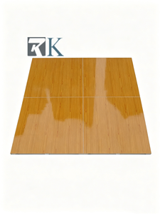 Dance Party Wooden Dance Floor with Yellow <b>Platform</b> and Aluminum Edges - Product Image 2