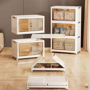 Caja de Almacenamiento de Plástico Plegable de Múltiples Capas 8098-5 para Organización con Ruedas, Contenedores de Almacenamiento Grandes con Tapas - Product Image 2