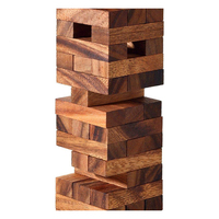 Blocs de construction éducatifs en bois, jouets à empiler unisexe, tour de culbutage, jeu de construction avec boîte en bois pour tous les âges