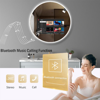 Miroir TV LED intelligent moderne grand format avec haut-parleur Bluetooth, Wi-Fi, Android, éclairage intégré, étanche IP65 pour salle de bain d'hôtel (vente en gros)