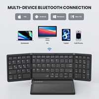 Clavier sans fil Bluetooth pliable avec pavé tactile, 81 touches, clavier fin pliable pour ordinateur portable, tablette, Android