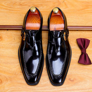 Zapatos de Vestir Formales para Hombre con Cordones, Punta Cuadrada, Ligeros, Antideslizantes, Transpirables, Parte Superior de Cuero Brillante - Product Image 4