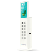 Écran publicitaire LCD avec station de location de batterie de recharge pour téléphone, borne de recharge LCD