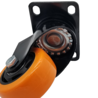 Roulettes fixes en PVC PP PU de 2.5 pouces, pour chariot industriel, haute qualité, 4 pièces