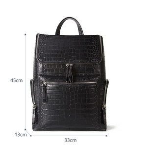 Sac à ordinateur portable de <span class=keywords><strong>luxe</strong></span> personnalisé en cuir véritable de crocodile vintage, grand sac à <span class=keywords><strong>dos</strong></span> pour hommes d'affaires en cuir d'alligator avec logo - Product Image 6