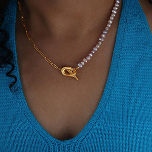 <span class=keywords><strong>Collar</strong></span> de Moda con <span class=keywords><strong>Perlas</strong></span> Naturales de Agua Dulce Color Púrpura para Mujer, <span class=keywords><strong>Cadena</strong></span> de Alta Calidad para <span class=keywords><strong>Hombre</strong></span> y Mujer - Product Image 1