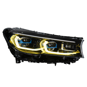 Gruppo Fari a LED Proiettori Compatibili con <span class=keywords><strong>BMW</strong></span> Serie 7 G11 G12 2016-2018, Senza Modifiche al Paraurti, Occhio Dorato - Product Image 4