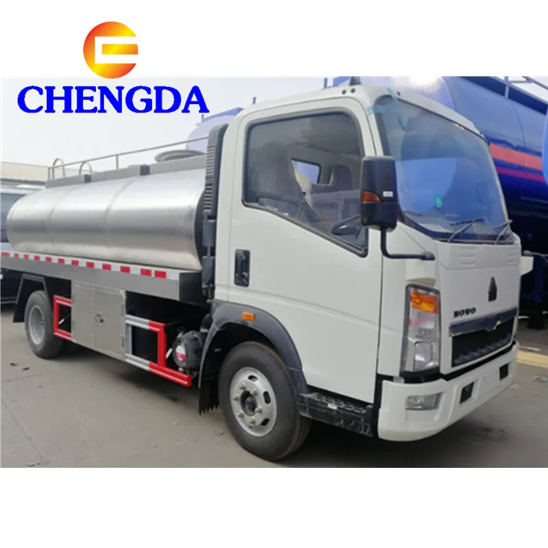 중국 낮은 가격 6m3 15m3 스테인레스 스틸 우유 트럭 탱크 우유 수송 트럭