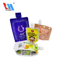 Doypack — sac à bec en plastique et aluminium, pochette à bec montant, rangement central avec capuchon pour confiture/gelée/jus, pièces