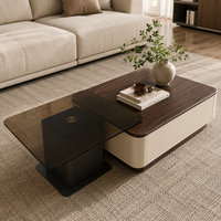 Meuble de salon moderne et élégant en marbre arrondi, avec cadre en bois durable et écologique, surface spacieuse de haute qualité