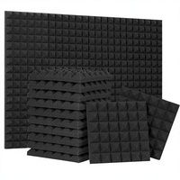 Lot de 24 panneaux insonorisants en mousse de polyuréthane pyramidale de 2 pouces d'épaisseur |   Contrôle d'écho à NRC élevé, couverture de 24 pieds carrés, densité élevée de 25 kg/m³