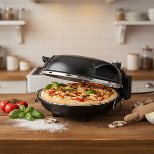 Máquinas eléctricas para hacer pizza automáticas con piedra de cocina de cerámica Uso en el hogar Hornos de pizza de fuego de madera - Product Image 1