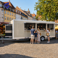 Remorque alimentaire ronde multifonctionnelle au design incurvé, camion de restauration completement équipé, chariot de traiteur mobile à vendre
