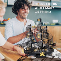Modèle de puzzle en métal 3D Piececool Black Pearl Ship, à assembler soi-même, modèle d'exposition, cadeau décoratif de collection pour adultes et enfants