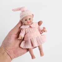 16 cm Mini Reborn Babypuppen Süßes Mädchen Vollsilikon-Körper Bestes Geschenk für Kinder