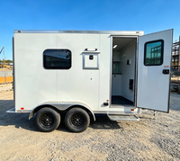 Remorque de bureau mobile à double essieu certifiée NHTSA CE ADR ISO avec porte et fenêtre, homologuée pour la route, cabine de travail portable sur site