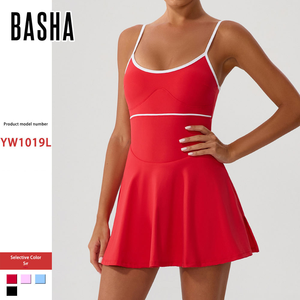 ブラジャーパッド内蔵テニススカート調整可能ストラックスカートバックサポートハイウエストアスレチックプリーツスコート女性スポーツウェア - Product Image 6