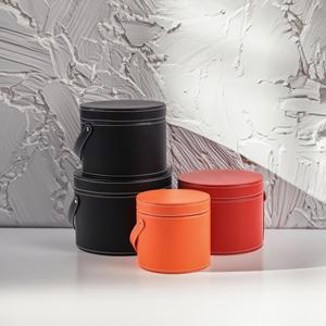 Boîte de rangement ronde en cuir PU de luxe, 3 tailles, emballage cadeau, boîte cadeau pour fleurs, pour les occasions de mariage - Product Image 2