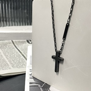 Colar Cruz de Aço Inoxidável Personalizado para Homens e Mulheres, Pingente Crucifixo, Joias para Meninas - Product Image 3