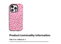 Coques de téléphone portable 2-en-1 anti-chute à aspiration magnétique en TPU+PC avec transfert thermique imprimé léopard rose pour 17 Pro Max
