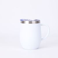 Tasse à œufs 12OZ en acier inoxydable 304 avec poignée, modèle export, double paroi, portable, pour vin rouge et eau