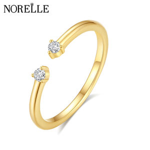 Anel de Promessa Aberto em Prata Esterlina 925 com Moissanite Unissex NORELLE 2025, Venda Quente, Presente Casual para Casamento e Festa - Product Image 1