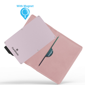 Porte-cartes CardHoda en PU, fin, magnétique, avec fonction pop-up, design minimaliste unisexe, avec aimant. - Product Image 1
