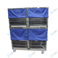 Cage vétérinaire en tissu épais et plastique Pujia PJLB-01, bleu, pour hôpitaux et cliniques vétérinaires