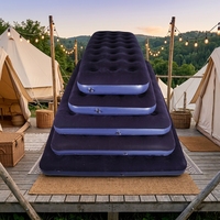Matelas gonflable en PVC floqué pour lit de camping extérieur, tapis de couchage individuel pliable, matelas paresseux, lit d'appoint pour la maison, mobilier domestique