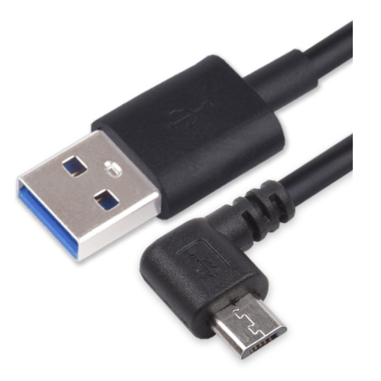 3A 1m 22AWG + 28AWG Copper Wire Right Angle 5Pins Micro USB Cable for Charging and Data Transfer